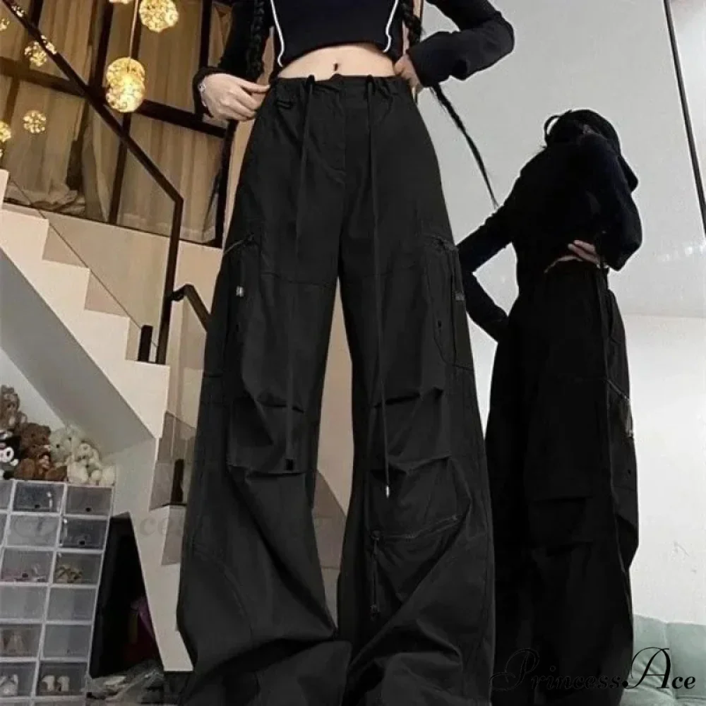 Dark Parachute Cargo Trousers Y2K Trousers - Image 2