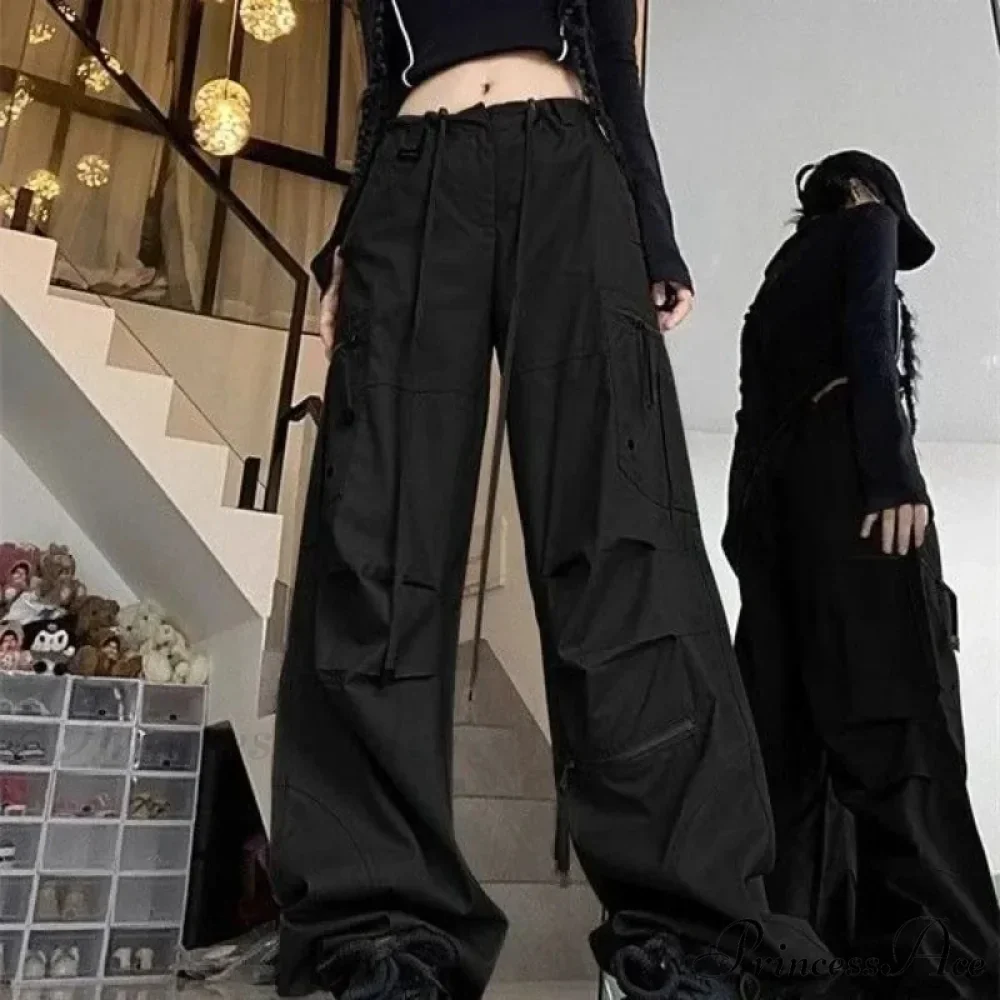 Dark Parachute Cargo Trousers Y2K Trousers - Image 3