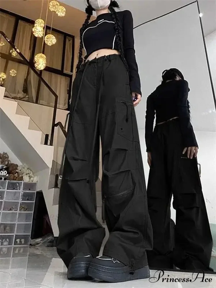 Dark Parachute Cargo Trousers Y2K Trousers - Image 7