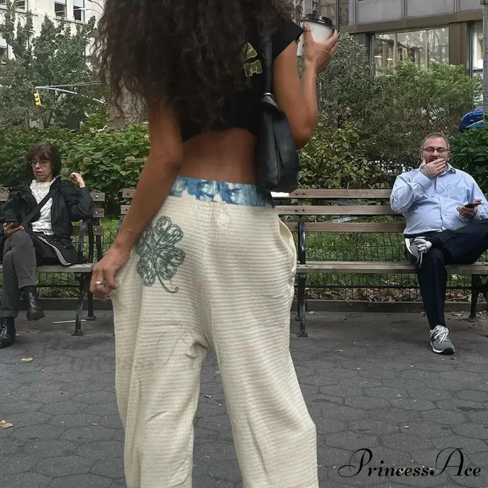 Dark Print 2000s Women Grunge Trousers - Image 2