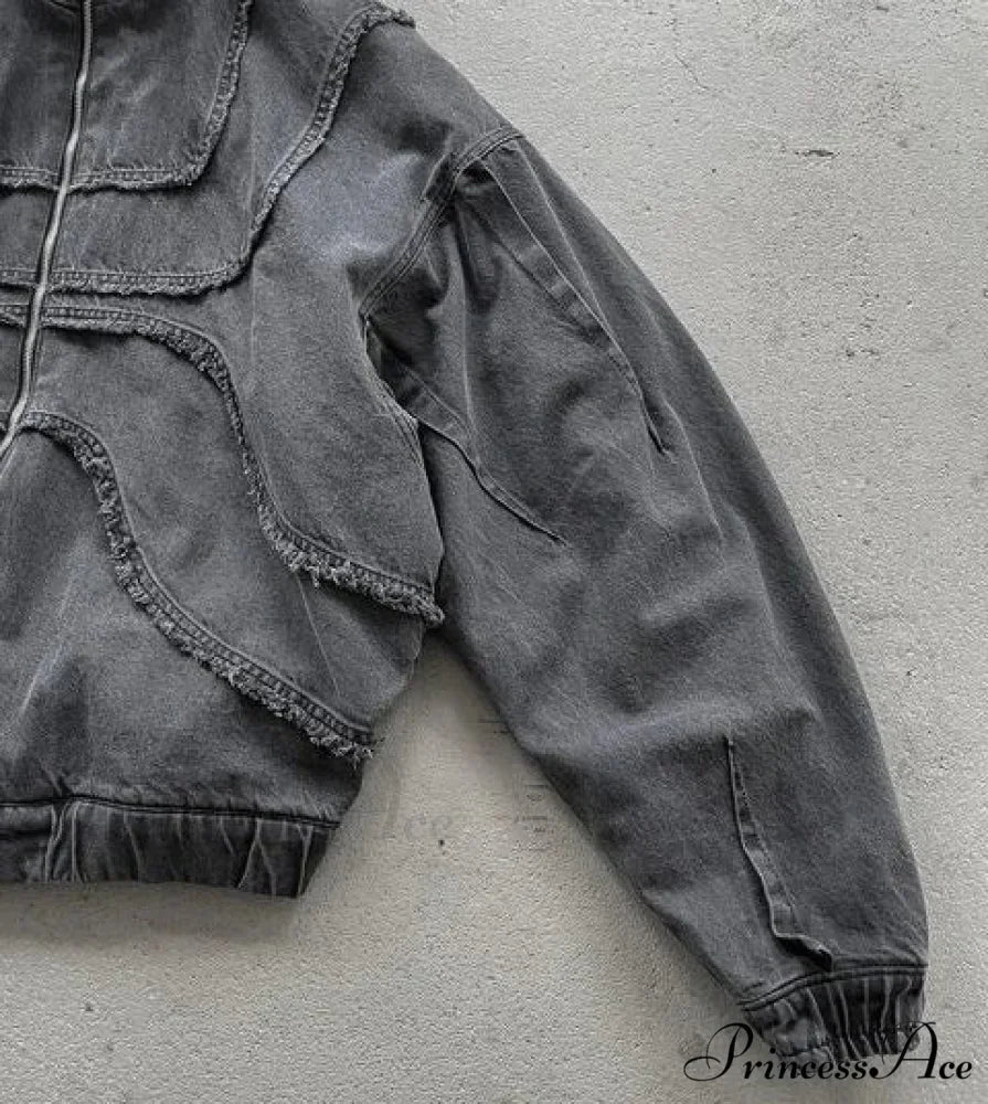 Dark Punk Faded Zipper Hoodie - Image 4