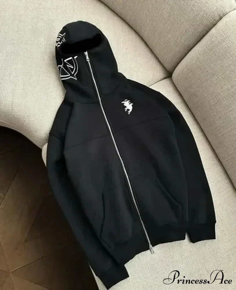 Dark Punk Faded Zipper Hoodie - Image 6