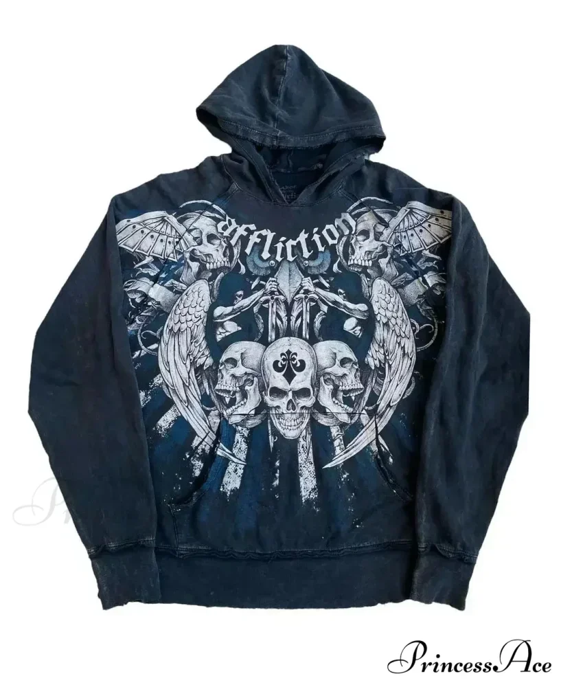 Dark Skull Zipper Hoodie - Image 10