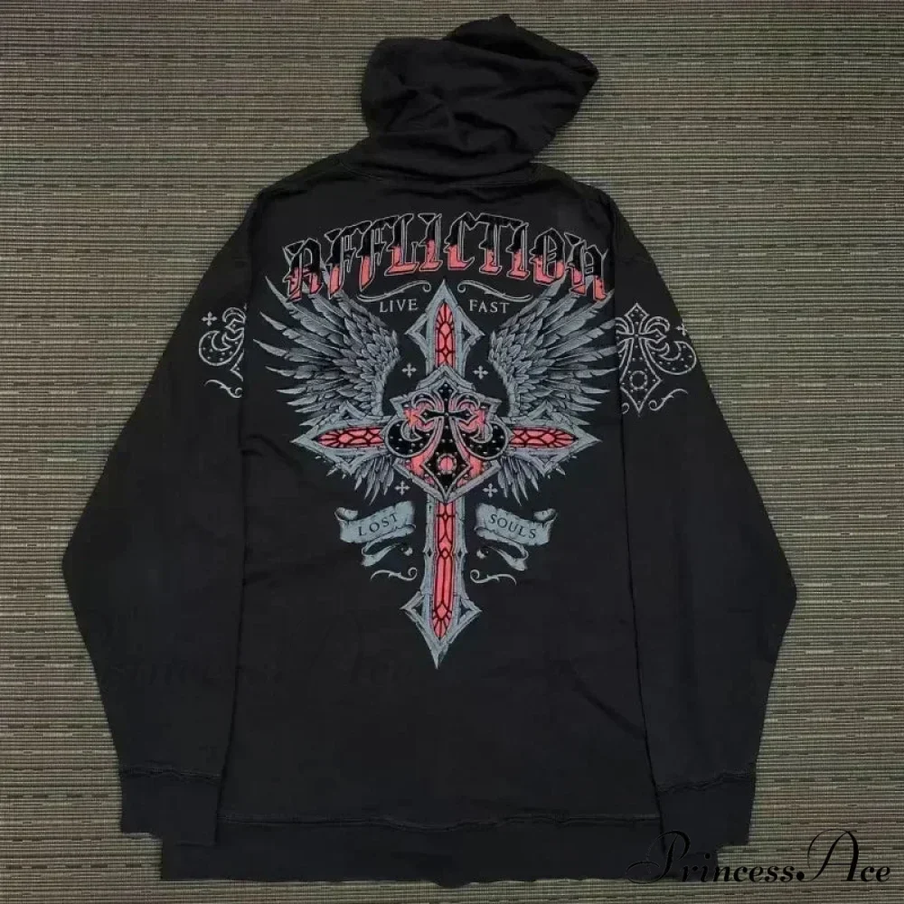 Dark Skull Zipper Hoodie - Image 11