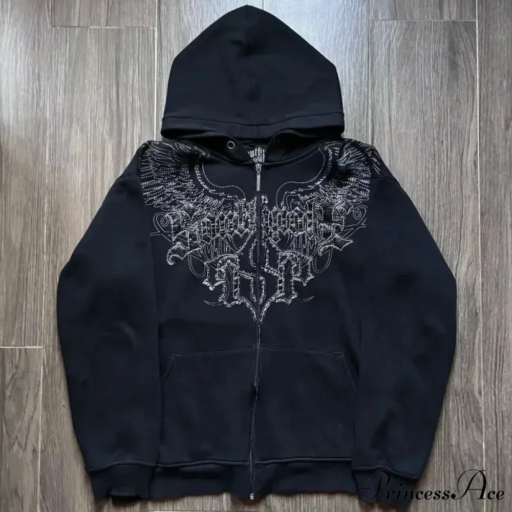 Dark Skull Zipper Hoodie - Image 7