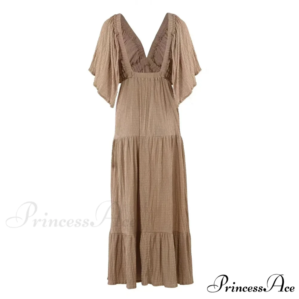 Dark Stitching Circular Neck Flare Free-Spirited Dress - Image 10