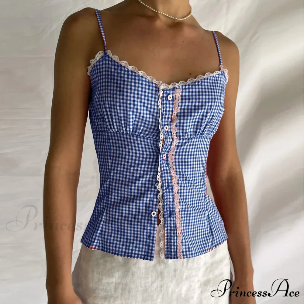 Darling Tartan Button Crop Top - Image 6