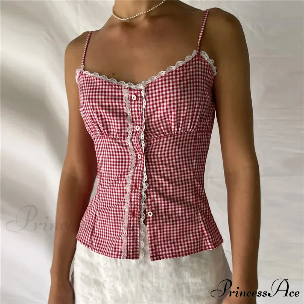 Darling Tartan Button Crop Top - Image 7