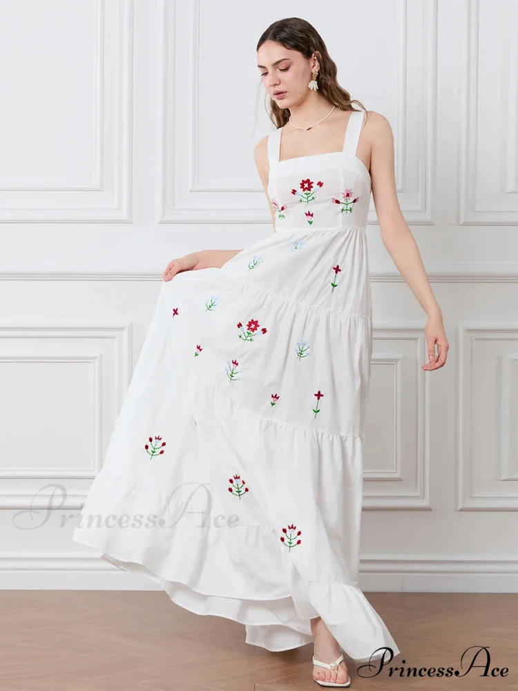 Decorated Blossom Gathered Tiered Slip Floral Dress - Image 2
