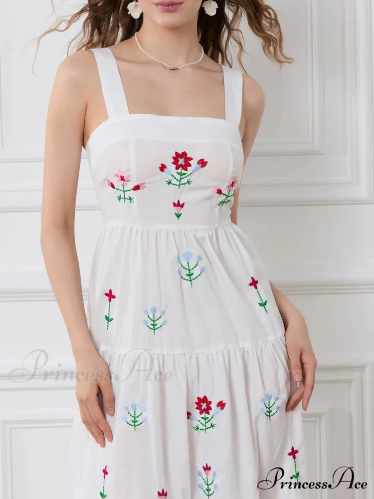Decorated Blossom Gathered Tiered Slip Floral Dress - Image 3