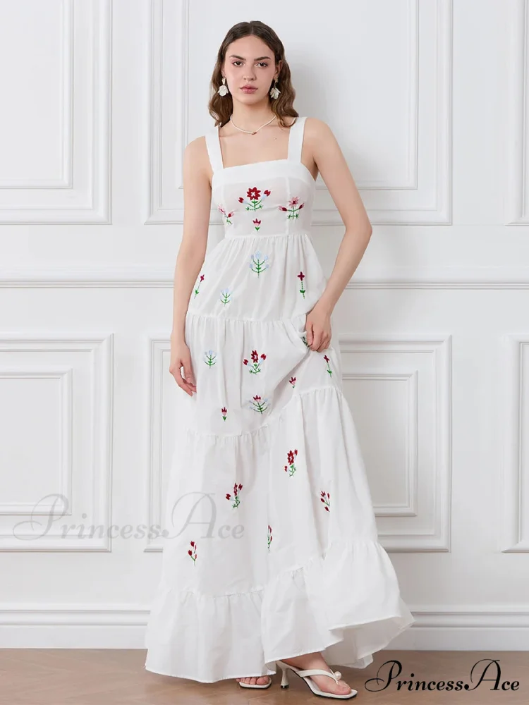 Decorated Blossom Gathered Tiered Slip Floral Dress - Image 4