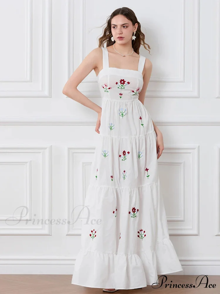 Decorated Blossom Gathered Tiered Slip Floral Dress - Image 5