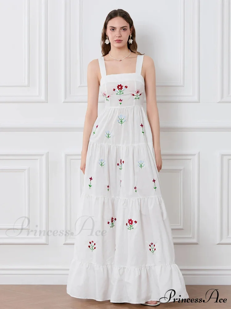Decorated Blossom Gathered Tiered Slip Floral Dress - Image 7
