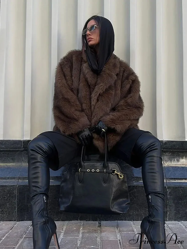 Deep Brown Collar Short Jacket