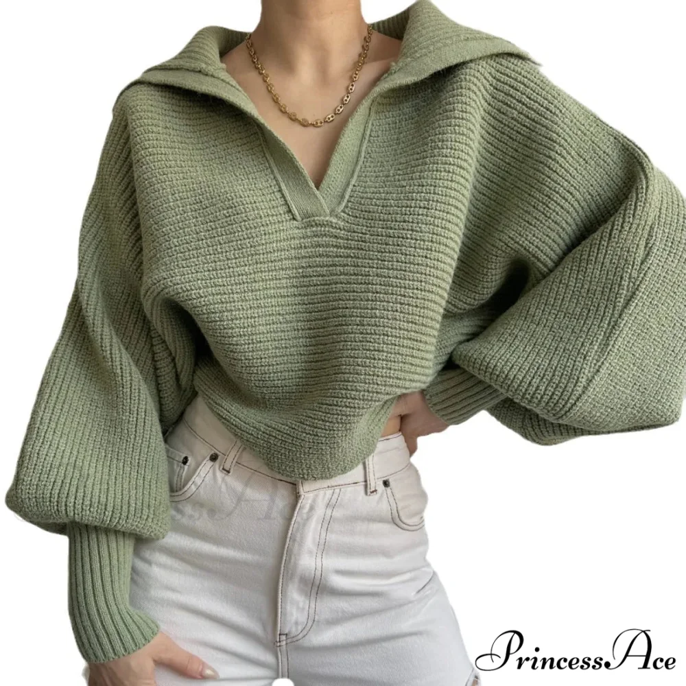 Deep-neck Cozy Ivory Jumper - Image 5