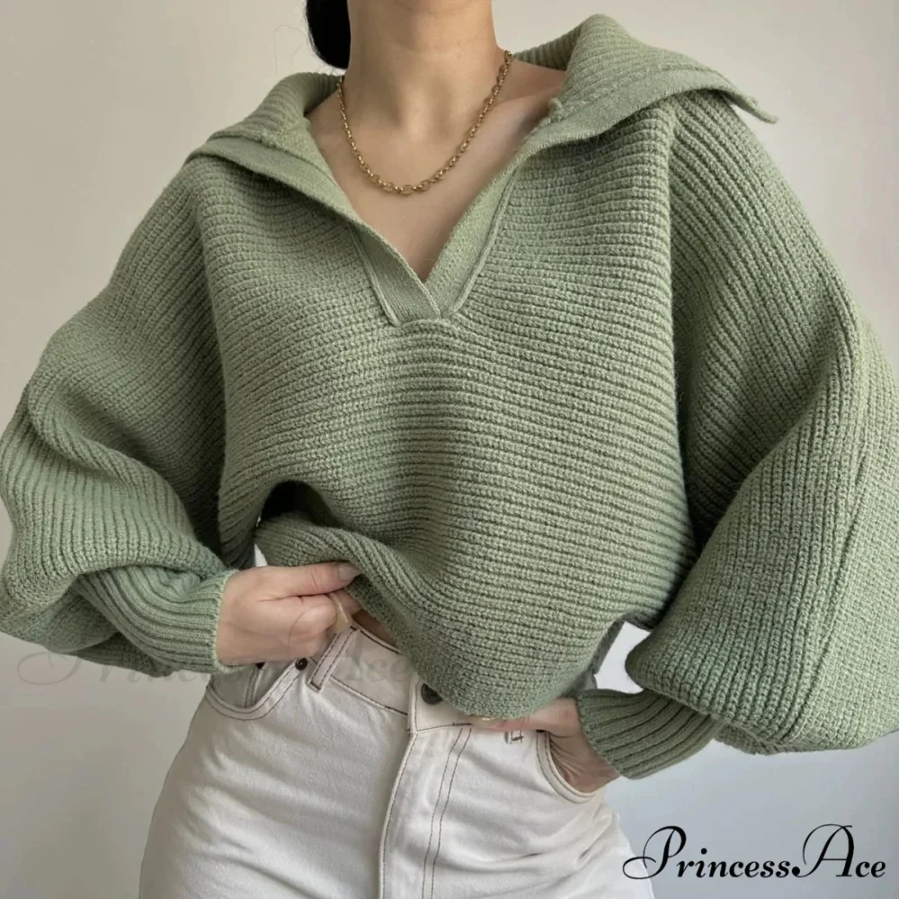 Deep-neck Cozy Ivory Jumper - Image 6