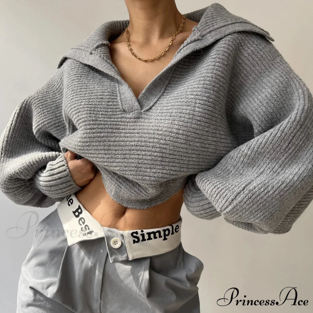 Deep-neck Cozy Ivory Jumper - Image 7