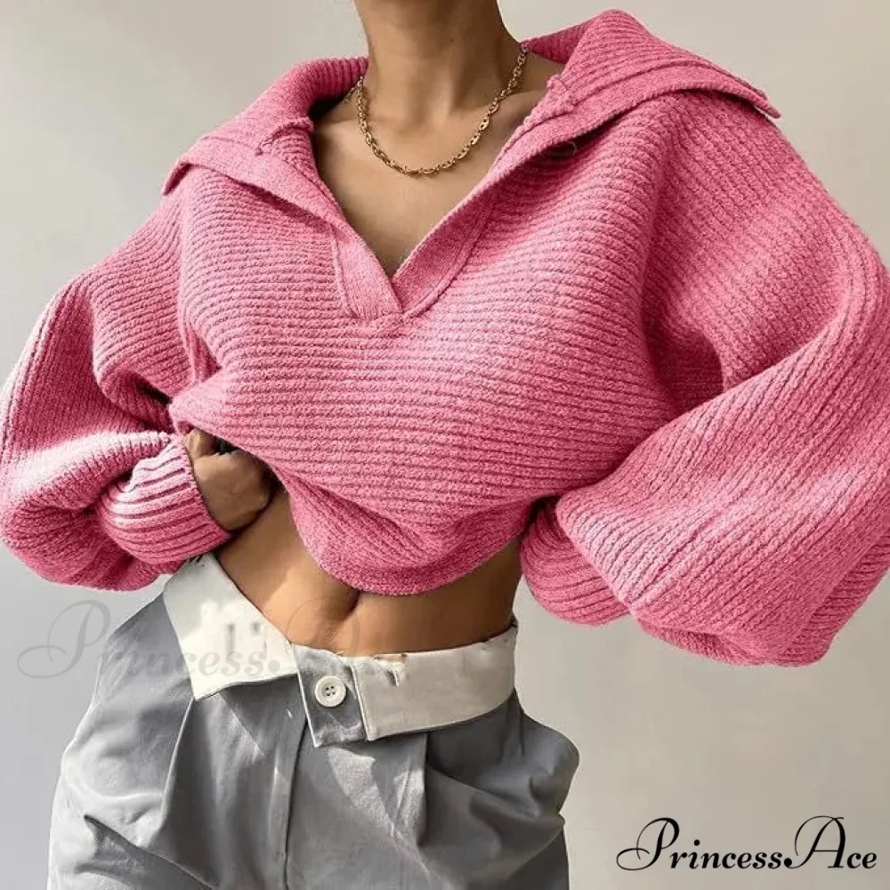 Deep-neck Cozy Ivory Jumper - Image 9