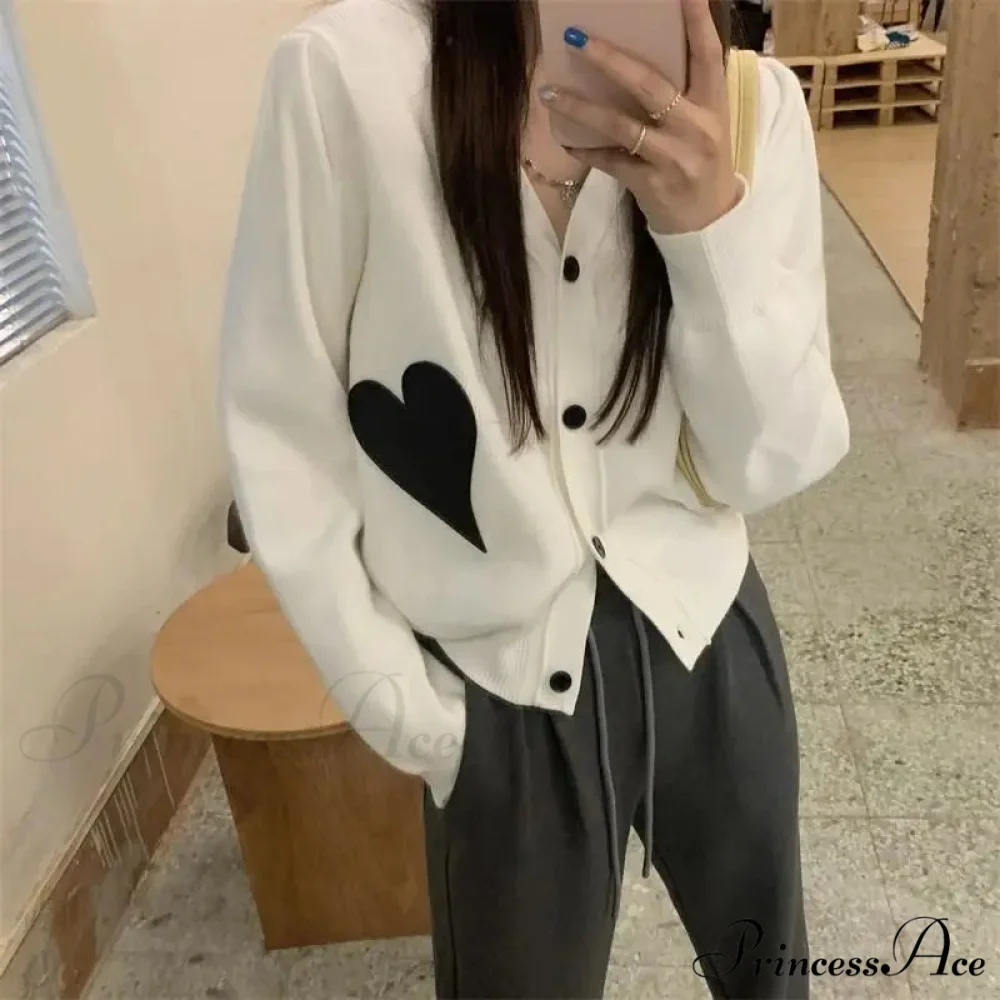 Deep Neck Extended Sleeve Solid Loose Sweet Knit Cardigan - Image 5