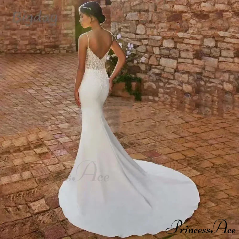 Deep Neck Extended Train Evening Marriage Gown - Image 2