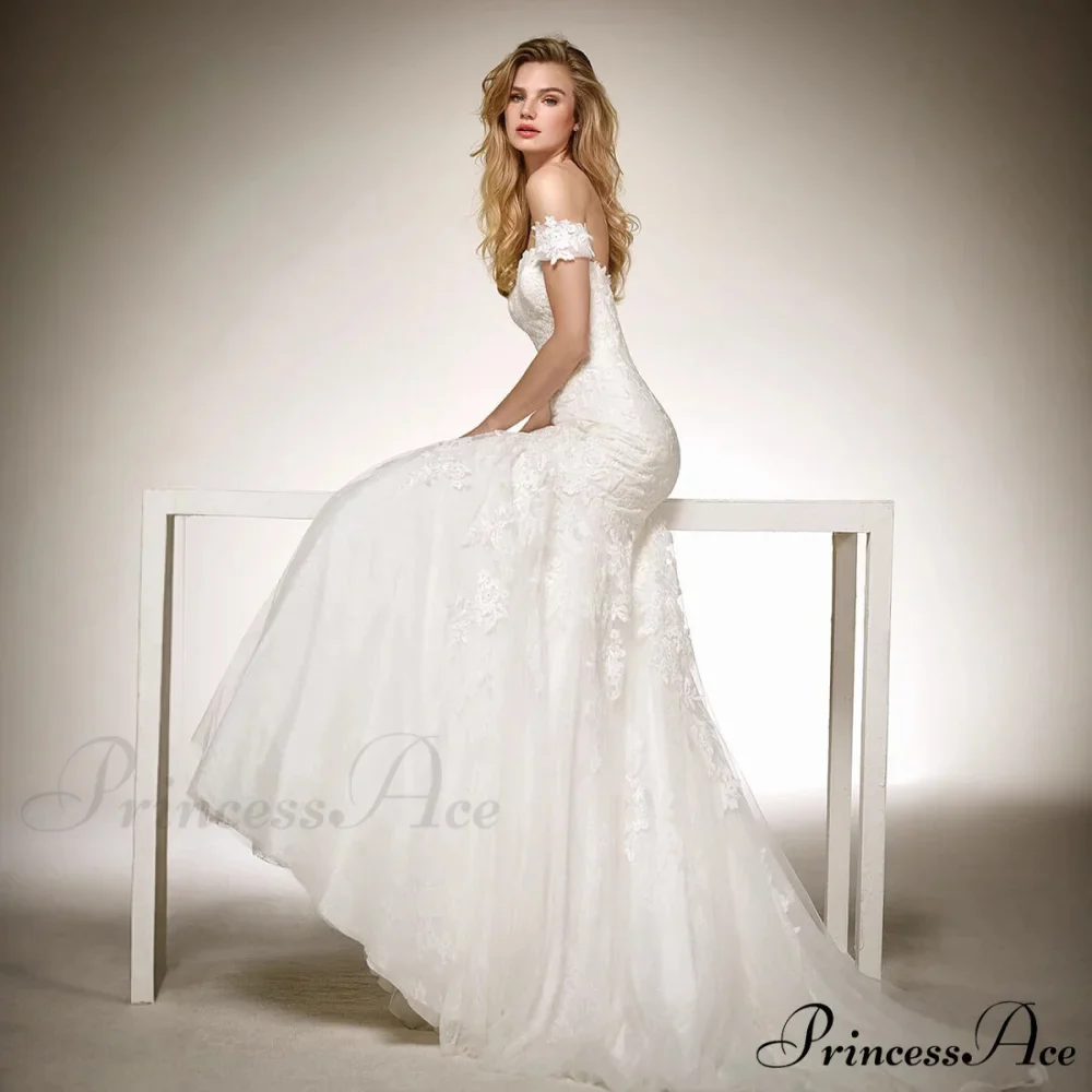 Deep Neck Extended Train Transparent Wedding Gown - Image 2