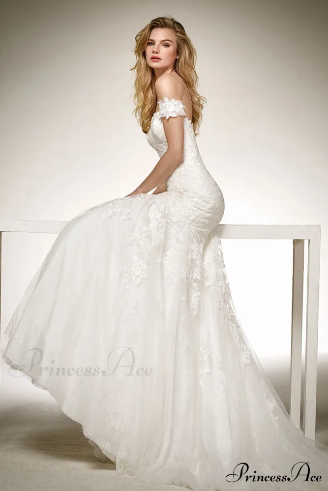 Deep Neck Extended Train Transparent Wedding Gown - Image 4