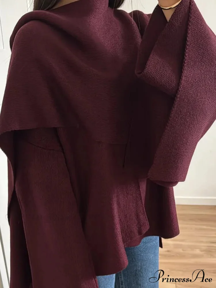 Deep-neck Generous Woolen Coat - Image 4