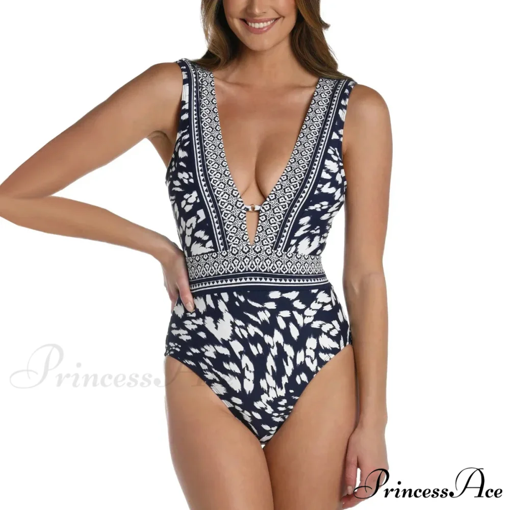 Deep Neck Push Up Cross One Piece Swimsuit - Image 12
