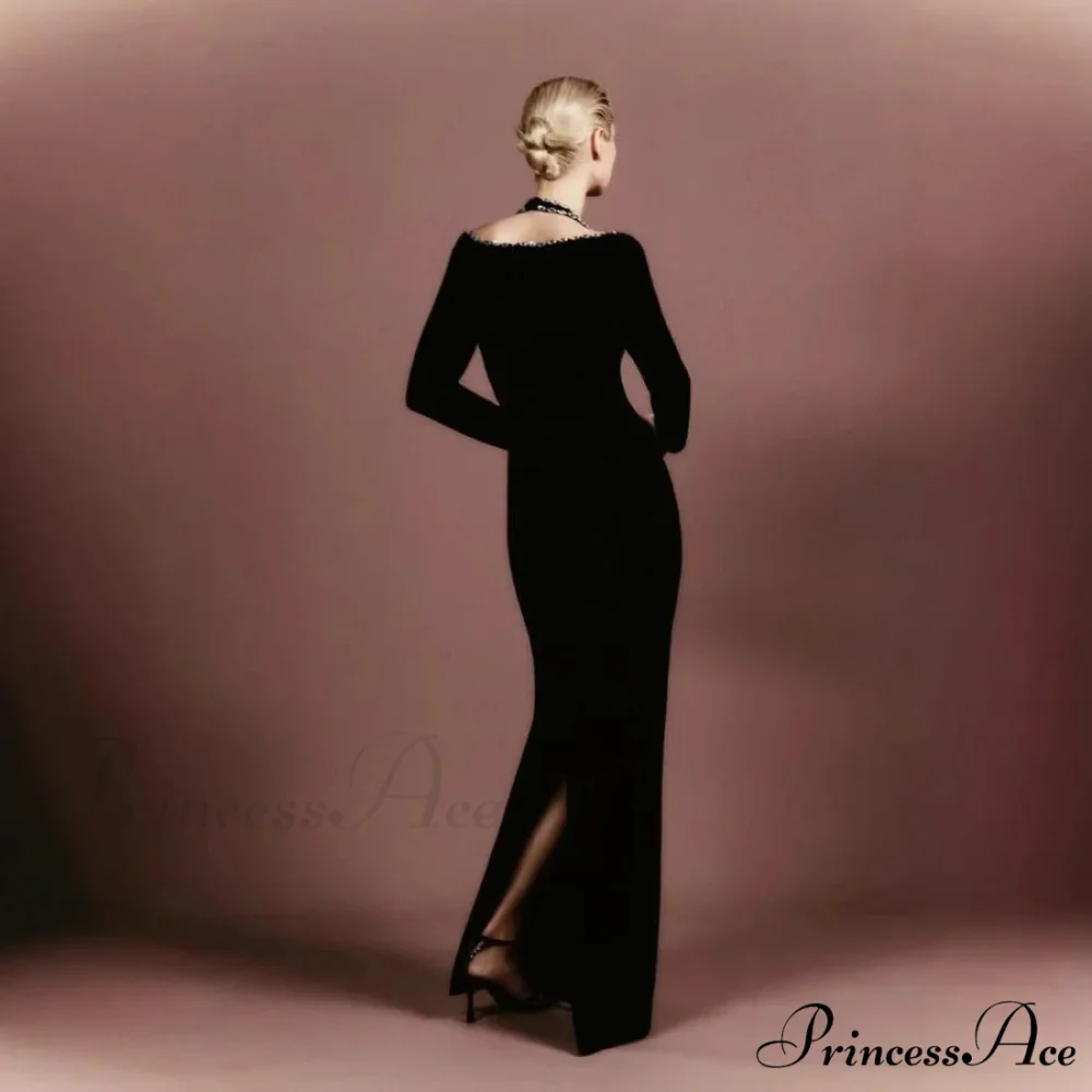 Deep Neck Sparkling Bandage Long Sleeve Autumn Prom Dress - Image 2