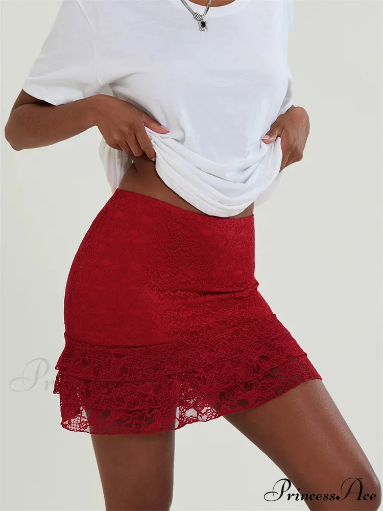 Delicate Blossom Transparent Frills Skirt - Image 2
