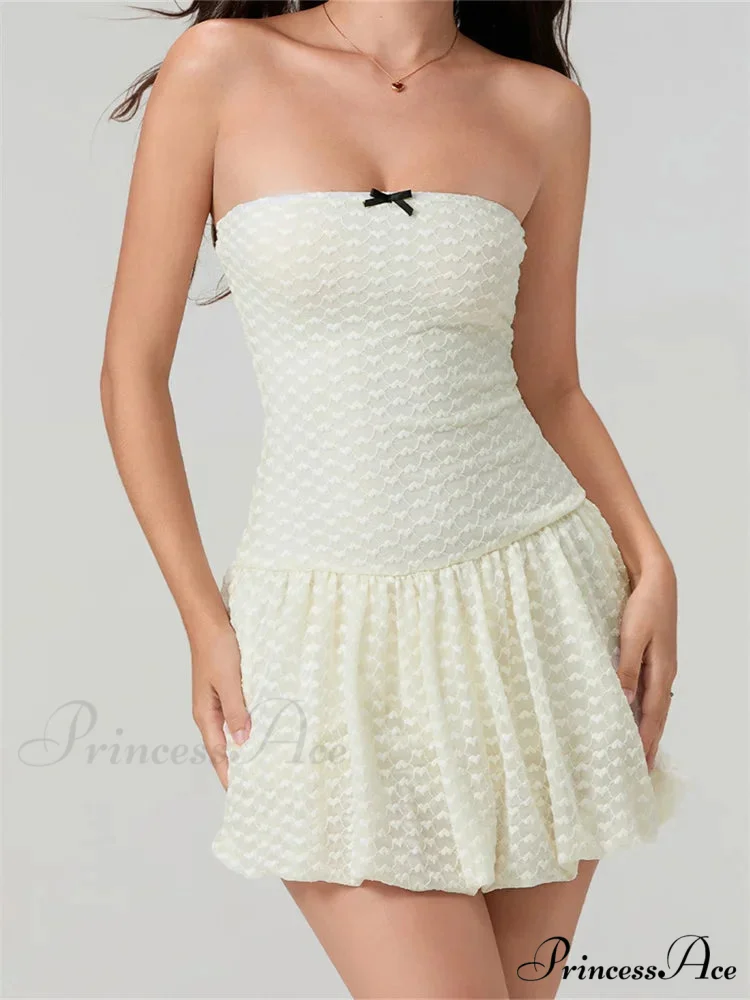 Delicate Ribbon Off-Shoulder Mini Dress - Image 3