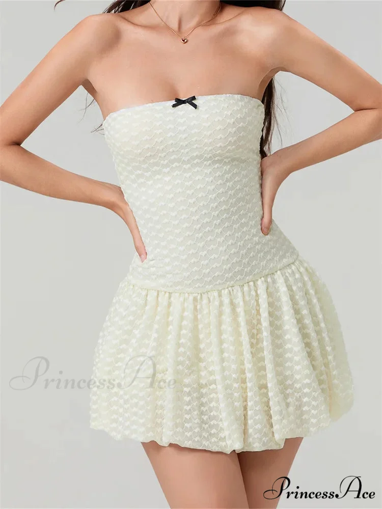 Delicate Ribbon Off-Shoulder Mini Dress - Image 4