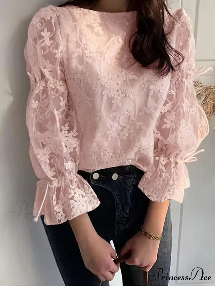 Delicate Stitching Puff Sleeve Top Festive Top - Image 2