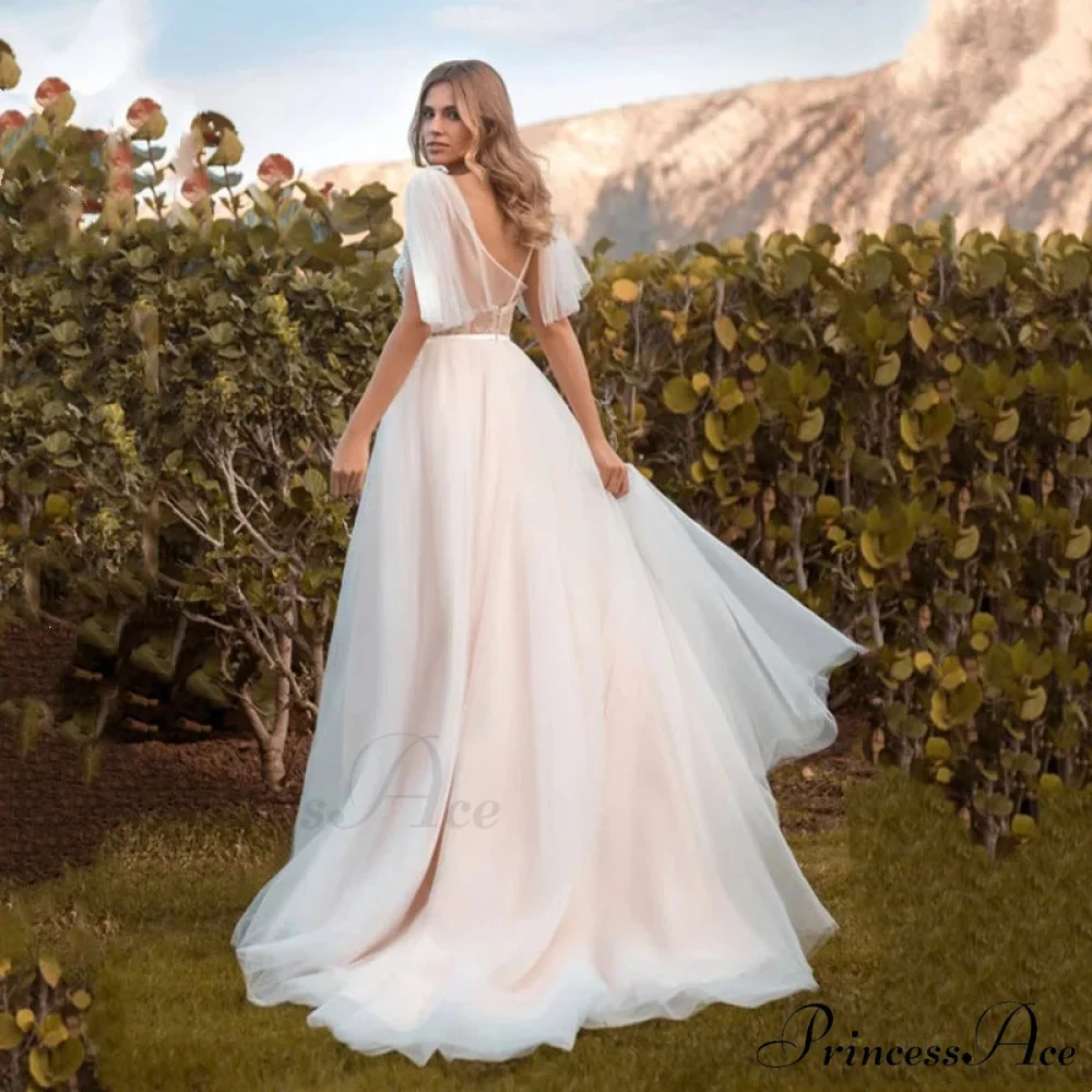 Delicate Thin Strap Bridal Gown - Image 2