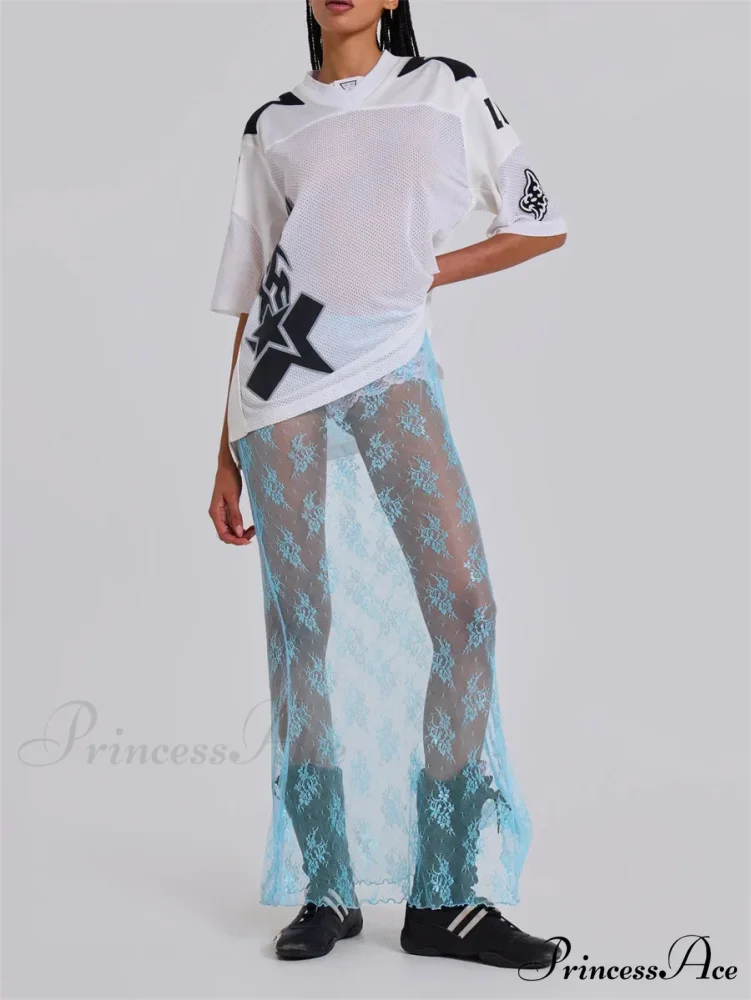 Delicate Transparent Long Split Provocative Transparent Cover Up Beach Skirt - Image 4
