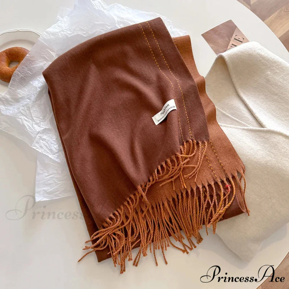 Dense Chunky Cashmere Winter Scarf - Image 2