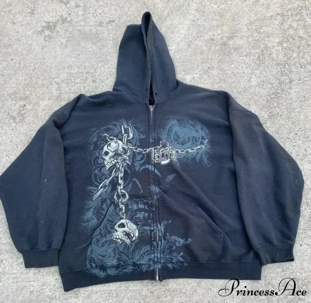 Distressed Zip Up Sweater - Image 4
