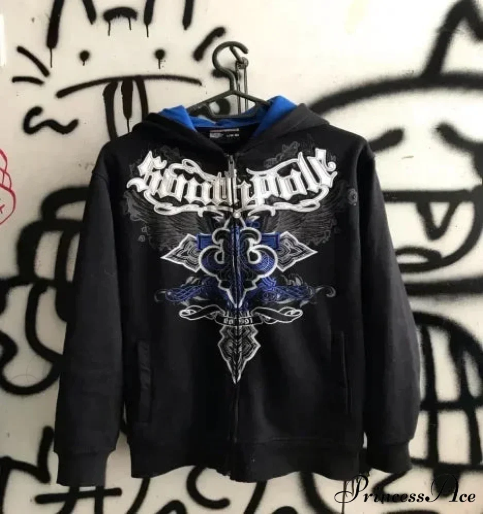 Distressed Zip Up Sweater - Image 5