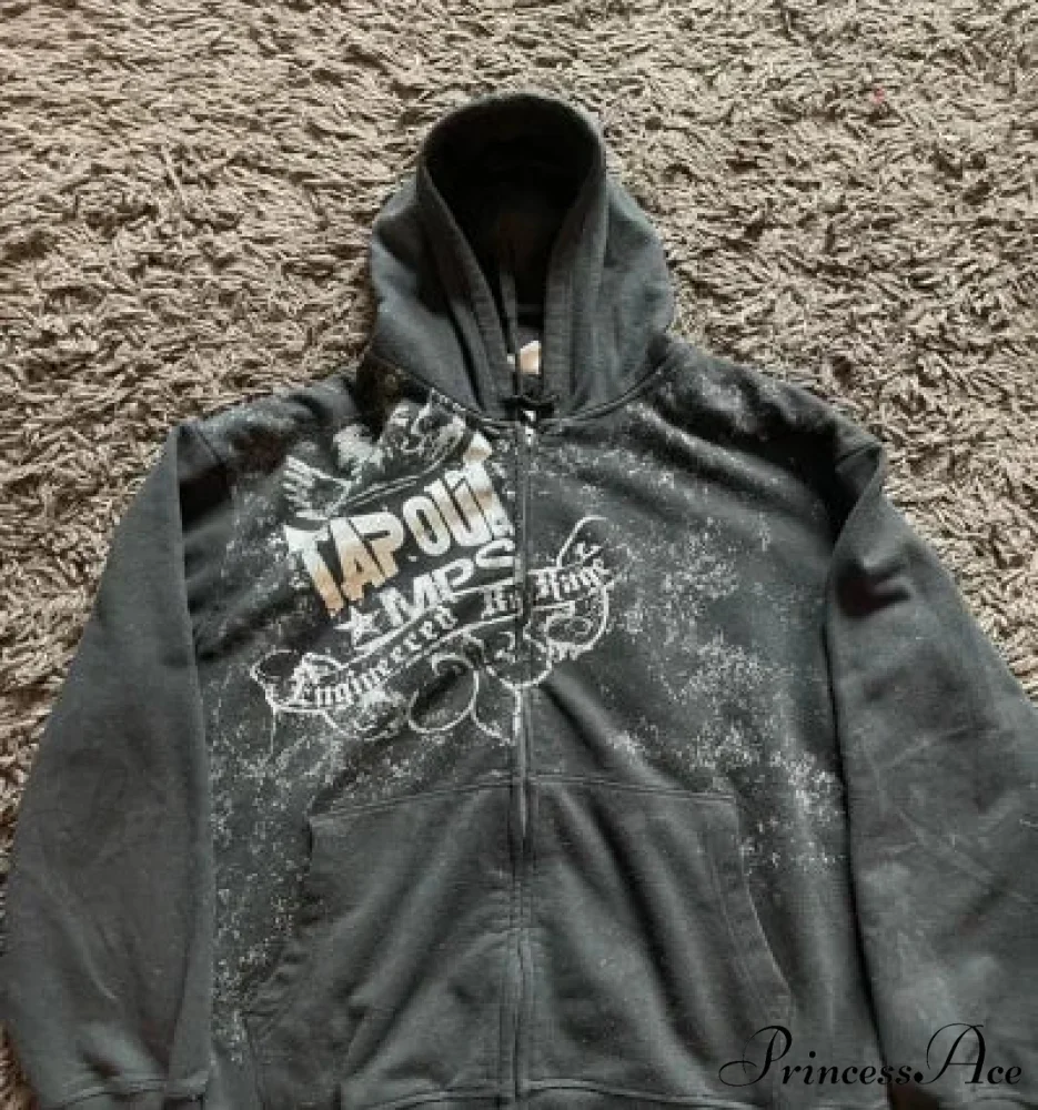 Distressed Zip Up Sweater - Image 8