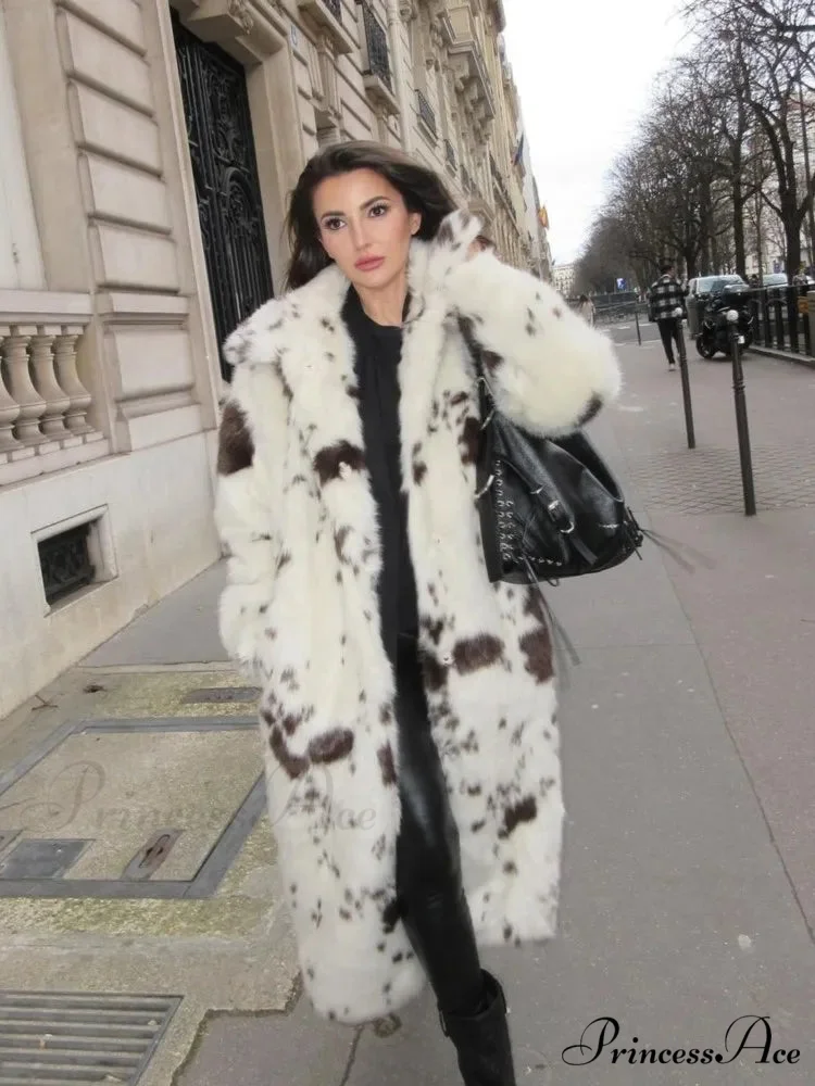 Dotted Panther Attire Lapel Furry Jacket - Image 2