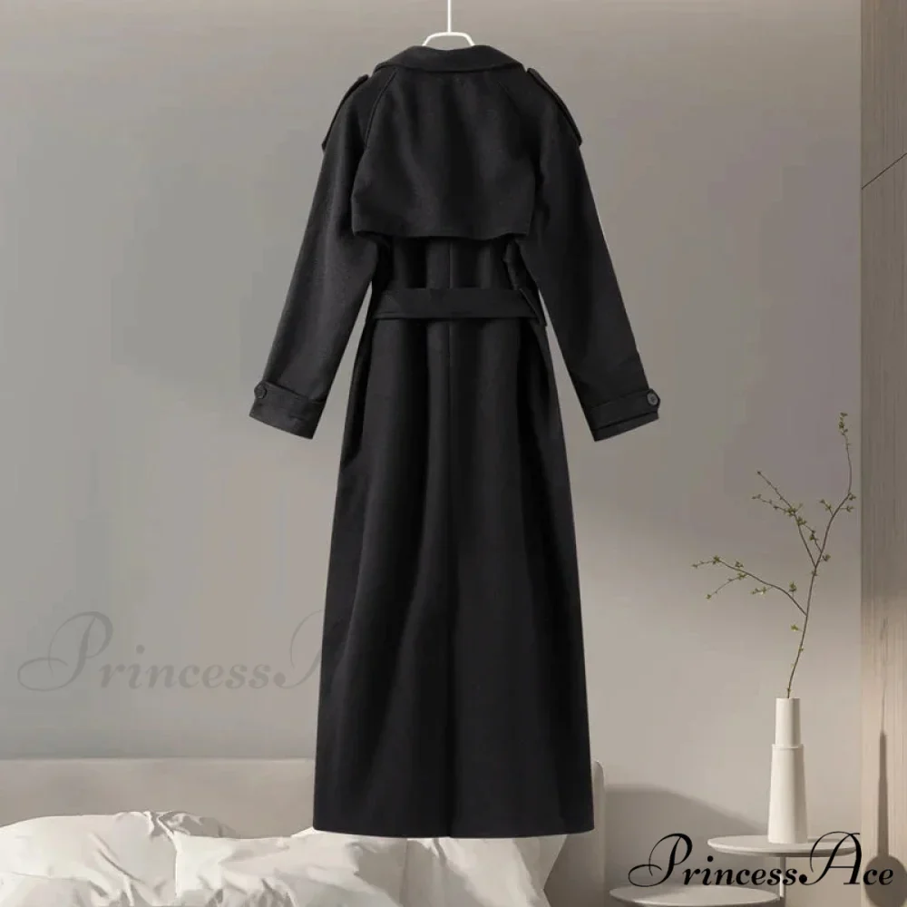Dual-Breasted Wool Cinched Overcoat - Image 5