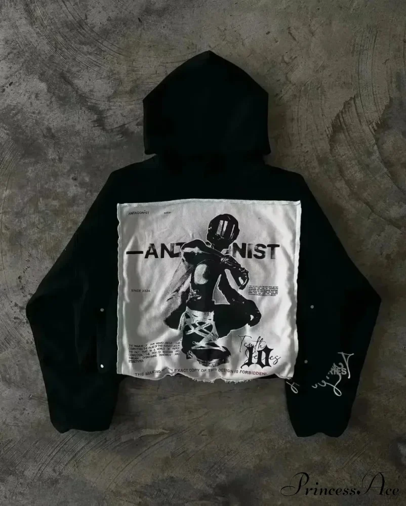 Dual-Personality Graphic Oversized Hoodie - Image 10