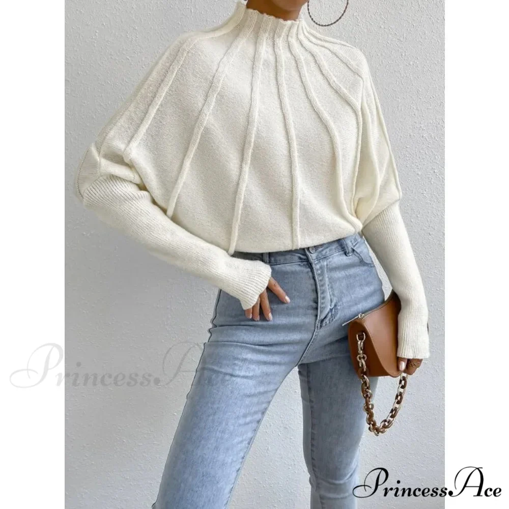 Durable Circular Neck Batball Sleeve Baggy Jumper - Image 5