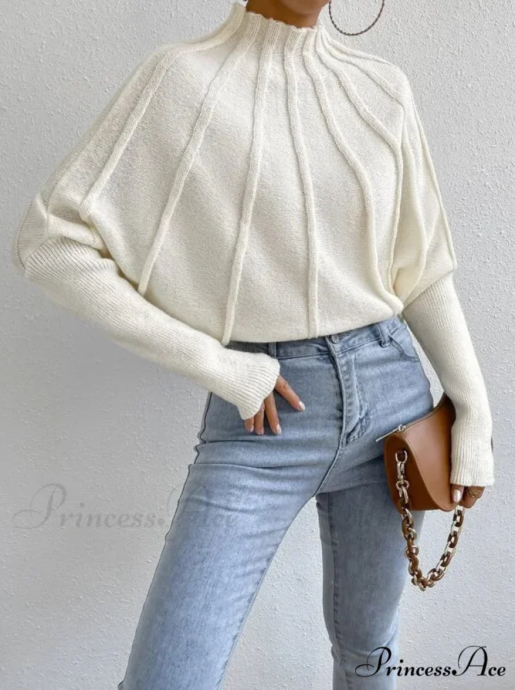 Durable Circular Neck Batball Sleeve Baggy Jumper - Image 7