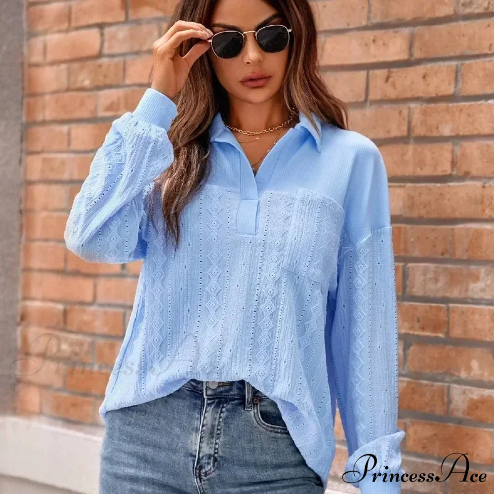 Durable Collar Pullover Knit Top Classy Top - Image 2