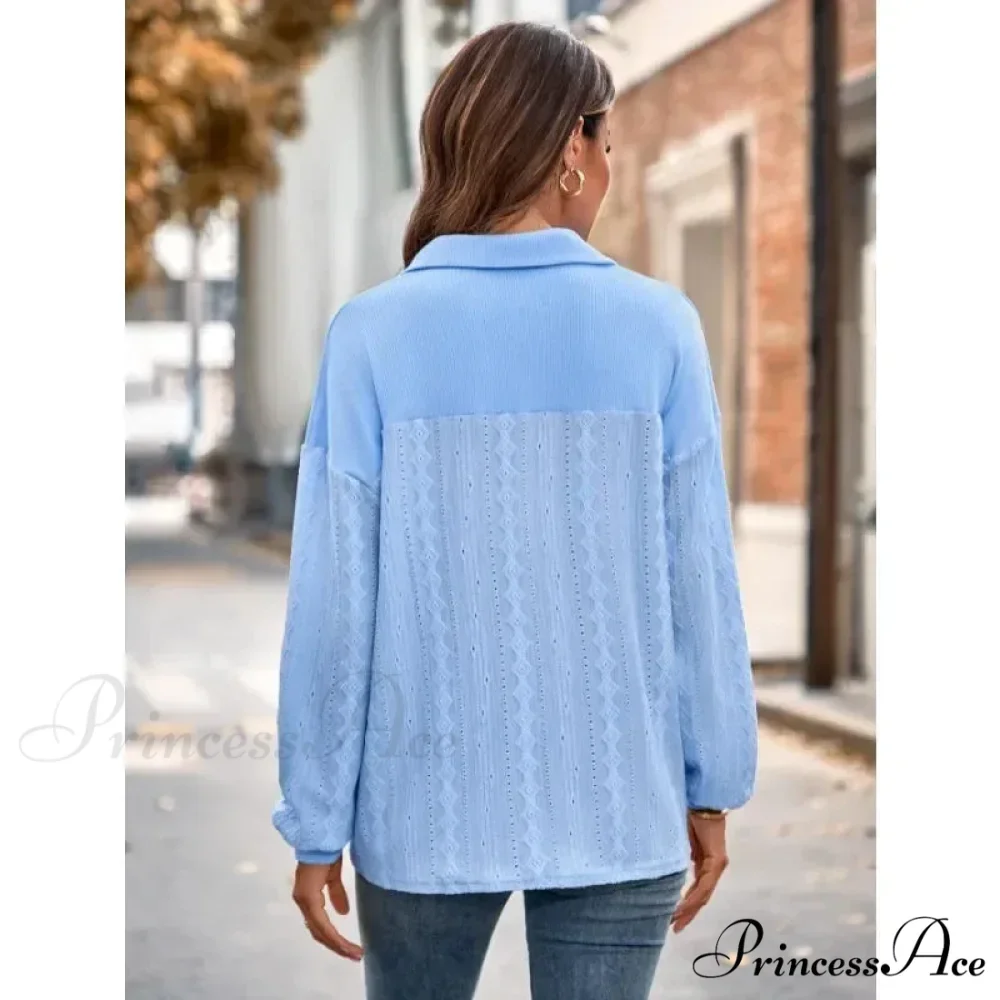Durable Collar Pullover Knit Top Classy Top - Image 4