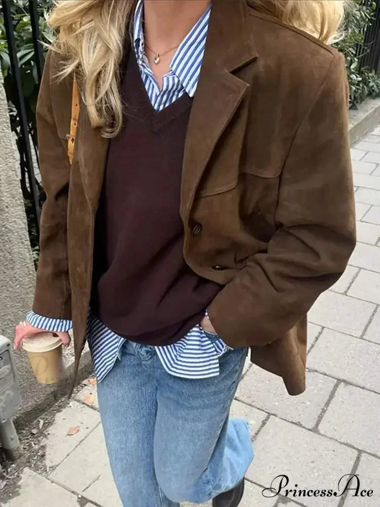 Durable Collar Suede Leather Jacket - Image 6