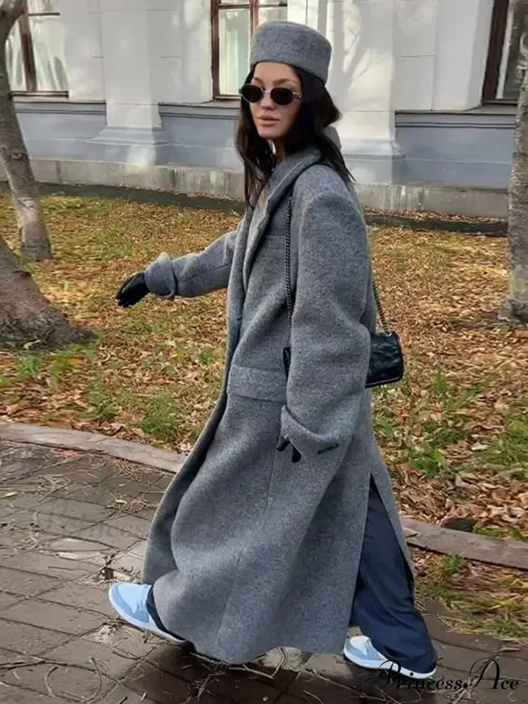Durable Decline Collar Baggy Overcoat - Image 2