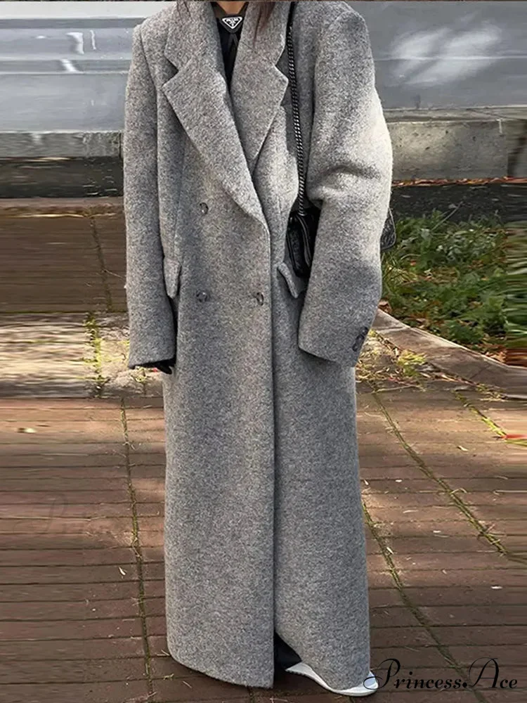 Durable Decline Collar Baggy Overcoat - Image 4