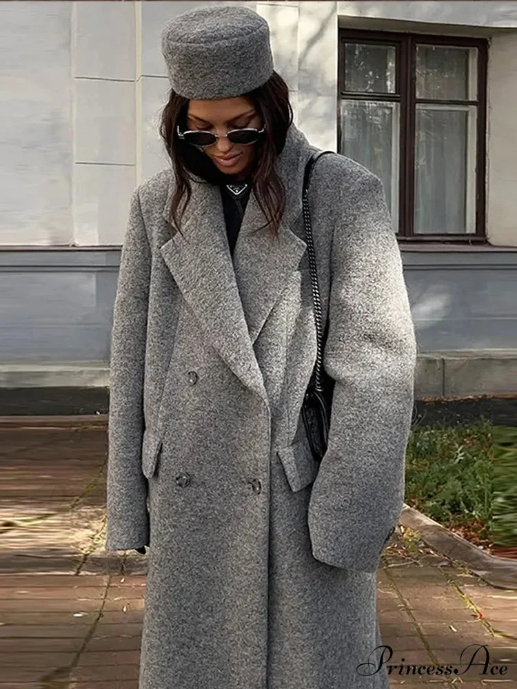 Durable Decline Collar Baggy Overcoat - Image 5